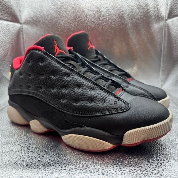 Size 8 Air Jordan 13 Retro Low‎ Black White Red Basketball Shoes 310810-027